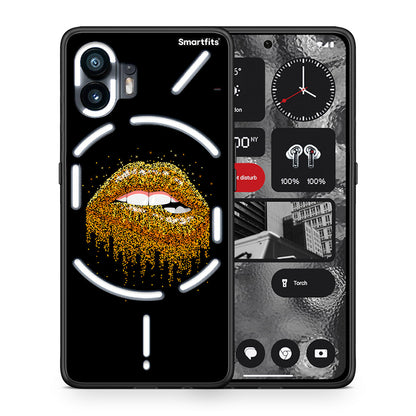 Θήκη Nothing Phone 2 Golden Valentine από τη Smartfits με σχέδιο στο πίσω μέρος και μαύρο περίβλημα | Nothing Phone 2 Golden Valentine case with colorful back and black bezels