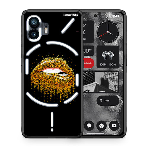 Θήκη Nothing Phone 2 Golden Valentine από τη Smartfits με σχέδιο στο πίσω μέρος και μαύρο περίβλημα | Nothing Phone 2 Golden Valentine case with colorful back and black bezels