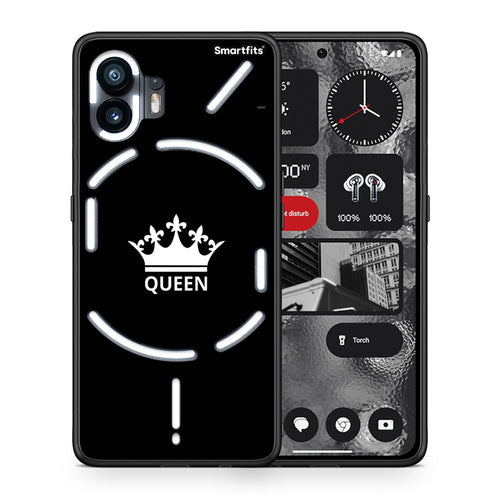 Θήκη Nothing Phone 2 Queen Valentine από τη Smartfits με σχέδιο στο πίσω μέρος και μαύρο περίβλημα | Nothing Phone 2 Queen Valentine case with colorful back and black bezels