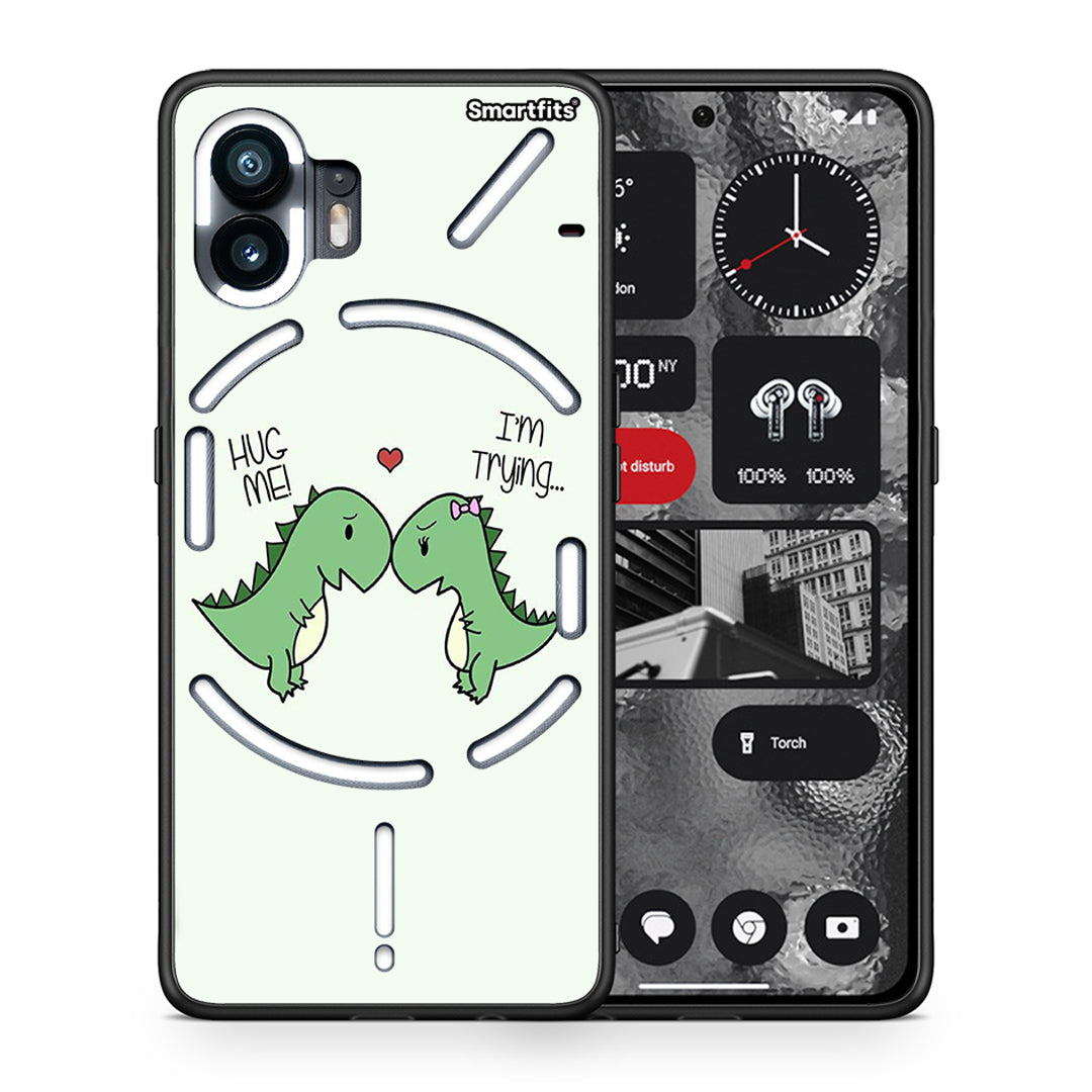 Θήκη Nothing Phone 2 Rex Valentine από τη Smartfits με σχέδιο στο πίσω μέρος και μαύρο περίβλημα | Nothing Phone 2 Rex Valentine case with colorful back and black bezels