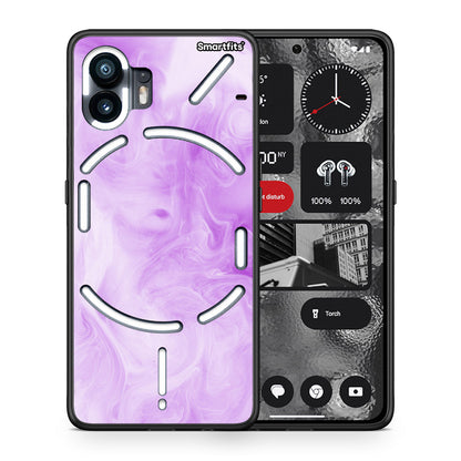 Θήκη Nothing Phone 2 Lavender Watercolor από τη Smartfits με σχέδιο στο πίσω μέρος και μαύρο περίβλημα | Nothing Phone 2 Lavender Watercolor case with colorful back and black bezels