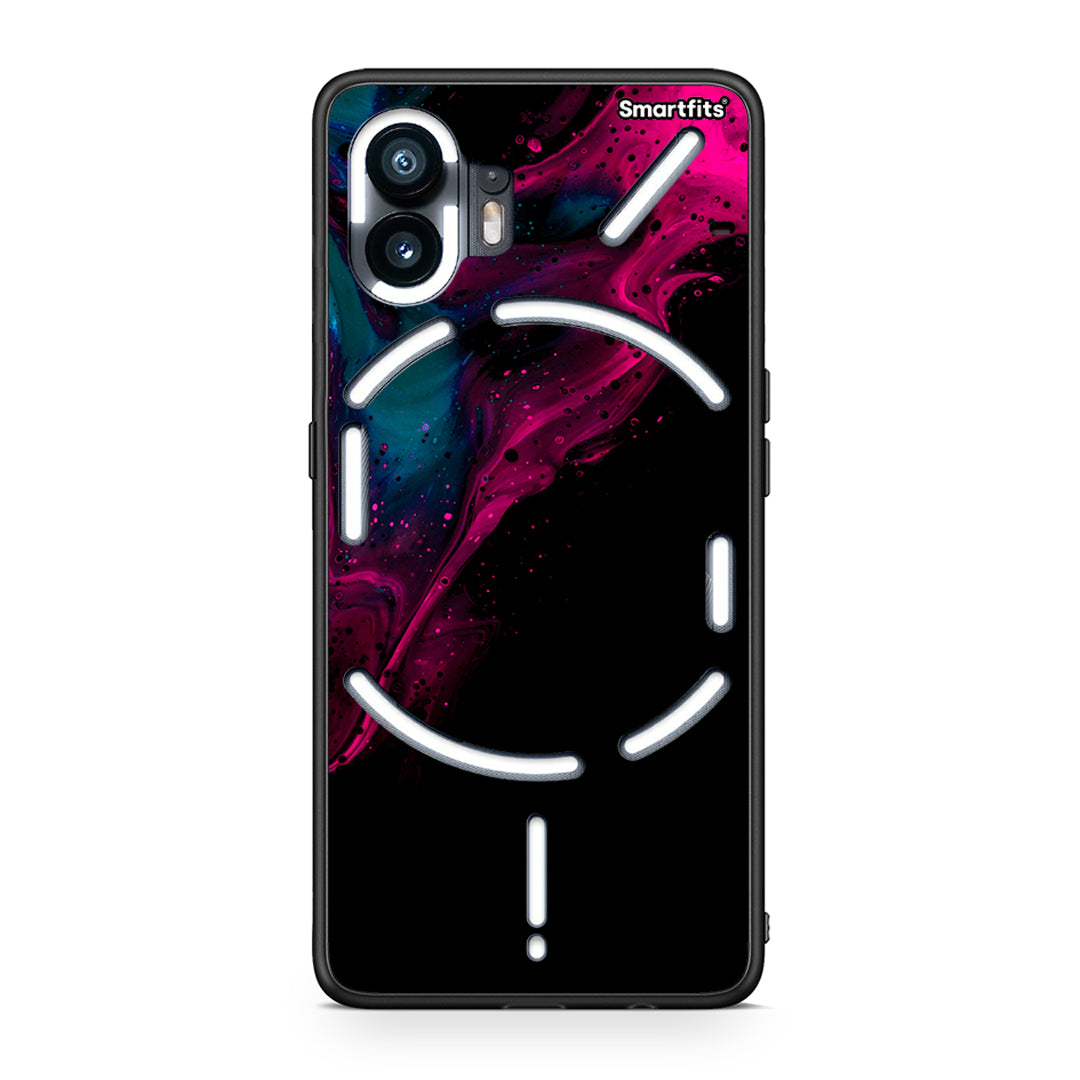 4 - Nothing Phone 2 Pink Black Watercolor case, cover, bumper