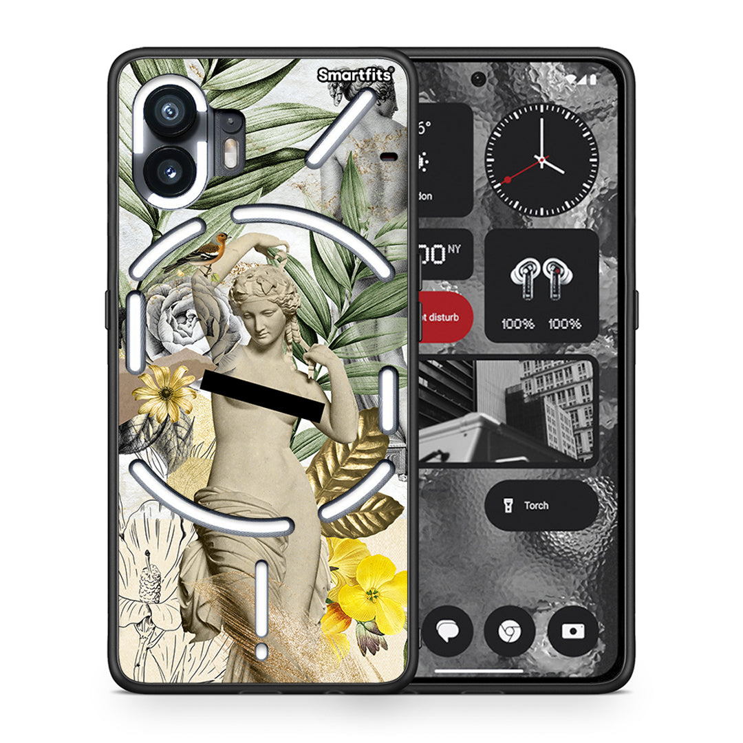 Θήκη Nothing Phone 2 Woman Statue από τη Smartfits με σχέδιο στο πίσω μέρος και μαύρο περίβλημα | Nothing Phone 2 Woman Statue case with colorful back and black bezels