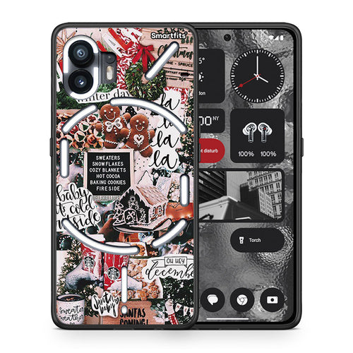 Θήκη Nothing Phone 2 Xmas Habbits από τη Smartfits με σχέδιο στο πίσω μέρος και μαύρο περίβλημα | Nothing Phone 2 Xmas Habbits case with colorful back and black bezels