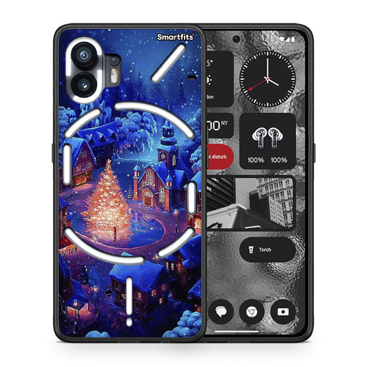Θήκη Nothing Phone 2 Xmas Village από τη Smartfits με σχέδιο στο πίσω μέρος και μαύρο περίβλημα | Nothing Phone 2 Xmas Village case with colorful back and black bezels