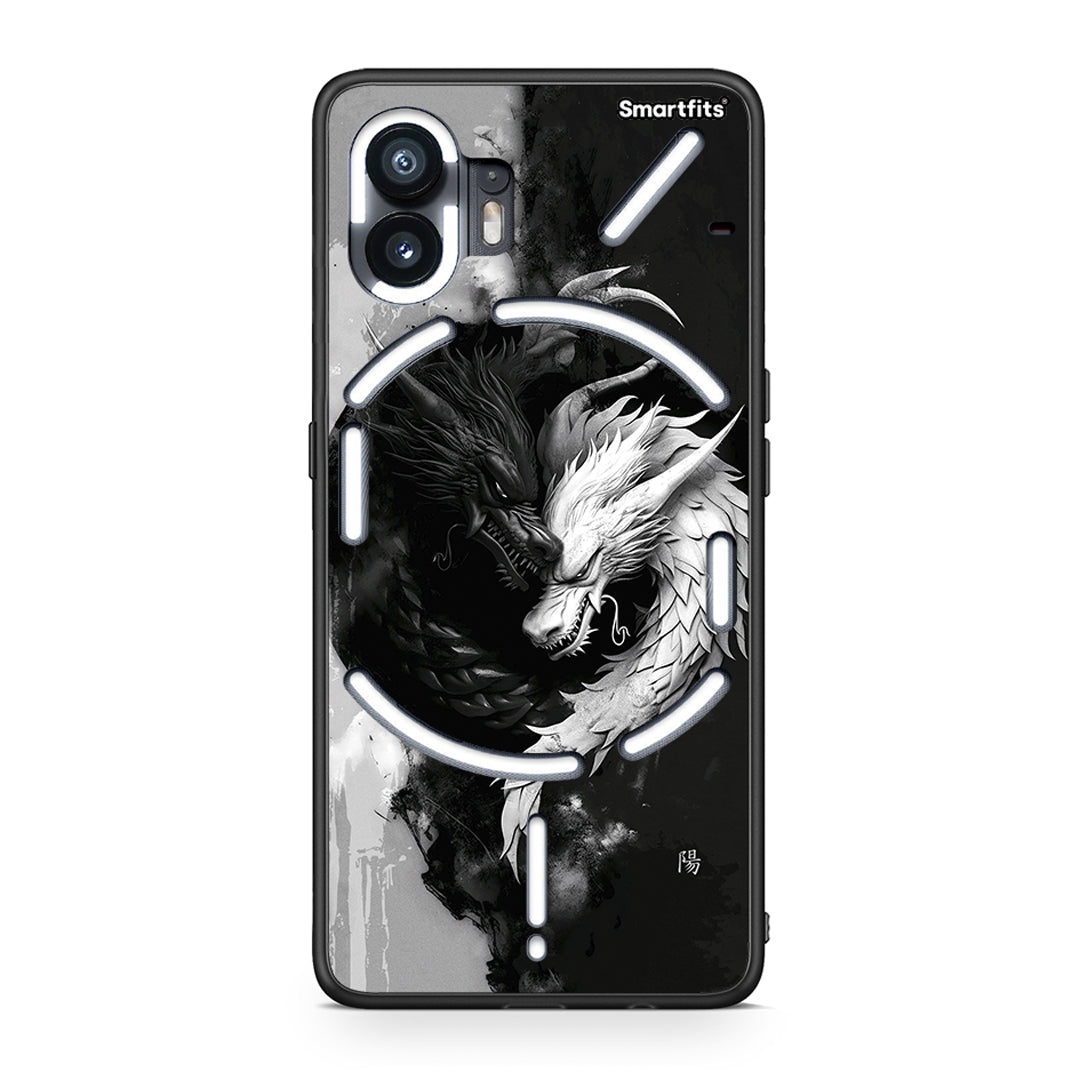 Nothing Phone 2 Yin Yang Θήκη από τη Smartfits με σχέδιο στο πίσω μέρος και μαύρο περίβλημα | Smartphone case with colorful back and black bezels by Smartfits