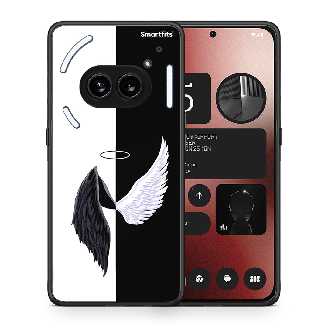 Θήκη Nothing Phone 2a Angels Demons από τη Smartfits με σχέδιο στο πίσω μέρος και μαύρο περίβλημα | Nothing Phone 2a Angels Demons case with colorful back and black bezels