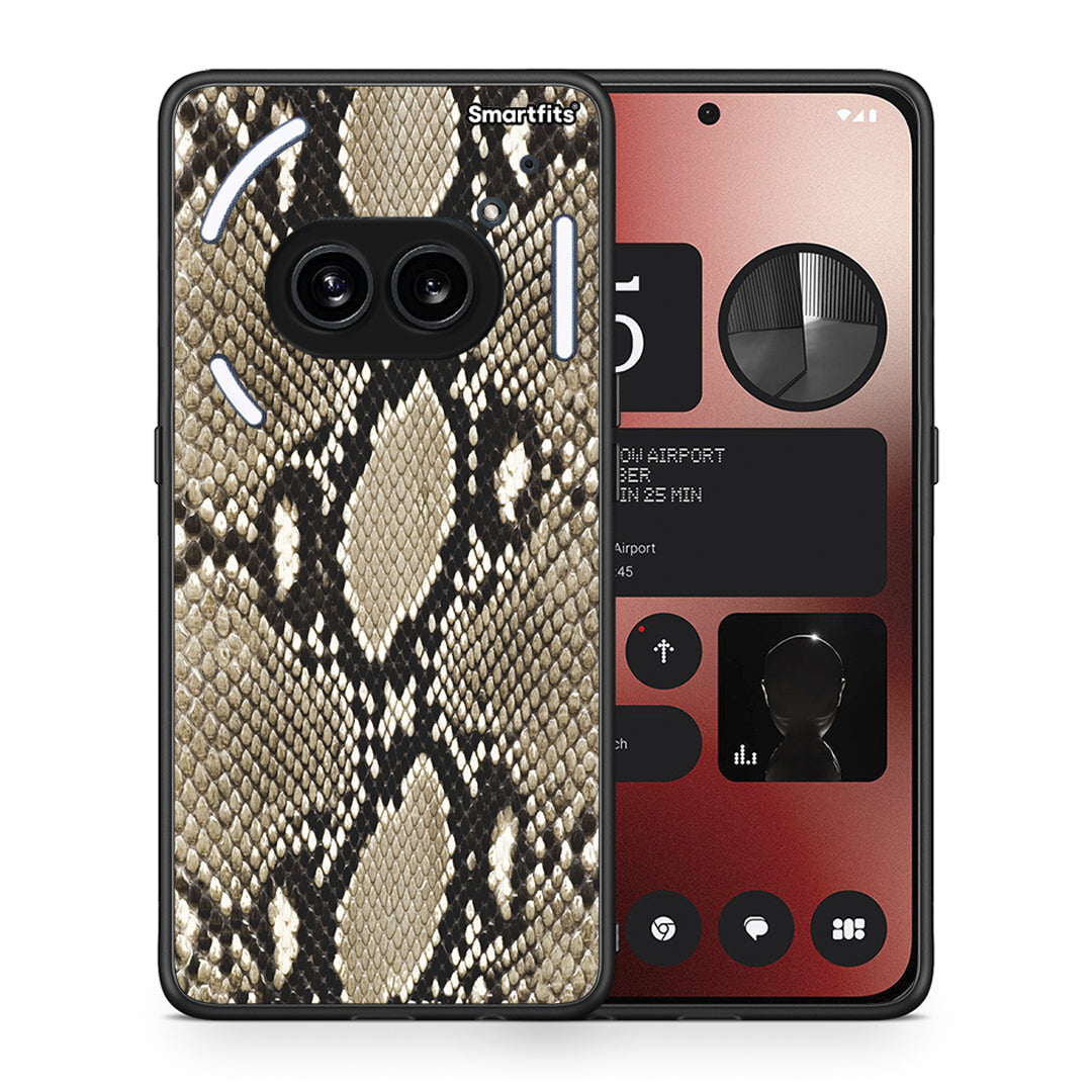 Θήκη Nothing Phone 2a Fashion Snake Animal από τη Smartfits με σχέδιο στο πίσω μέρος και μαύρο περίβλημα | Nothing Phone 2a Fashion Snake Animal case with colorful back and black bezels