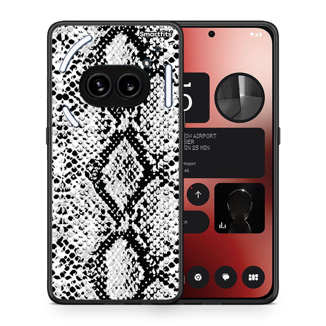 Θήκη Nothing Phone 2a White Snake Animal από τη Smartfits με σχέδιο στο πίσω μέρος και μαύρο περίβλημα | Nothing Phone 2a White Snake Animal case with colorful back and black bezels
