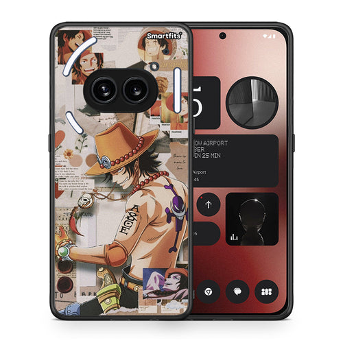 Θήκη Nothing Phone 2a Anime Collage από τη Smartfits με σχέδιο στο πίσω μέρος και μαύρο περίβλημα | Nothing Phone 2a Anime Collage case with colorful back and black bezels