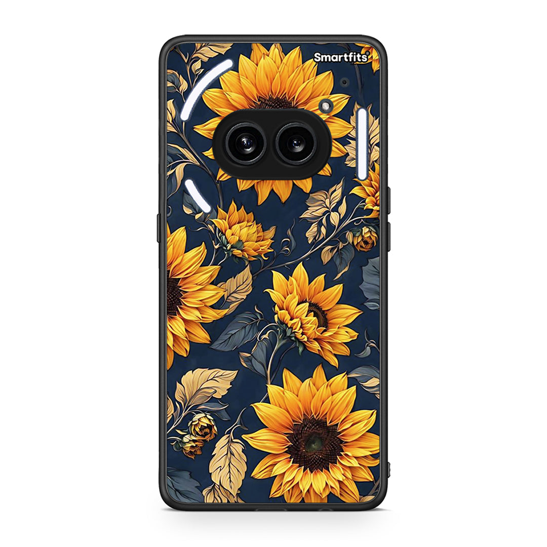 Nothing Phone 2a Autumn Sunflowers Θήκη από τη Smartfits με σχέδιο στο πίσω μέρος και μαύρο περίβλημα | Smartphone case with colorful back and black bezels by Smartfits