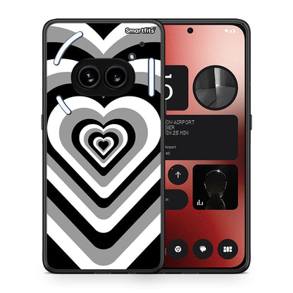 Θήκη Nothing Phone 2a Black Hearts από τη Smartfits με σχέδιο στο πίσω μέρος και μαύρο περίβλημα | Nothing Phone 2a Black Hearts case with colorful back and black bezels
