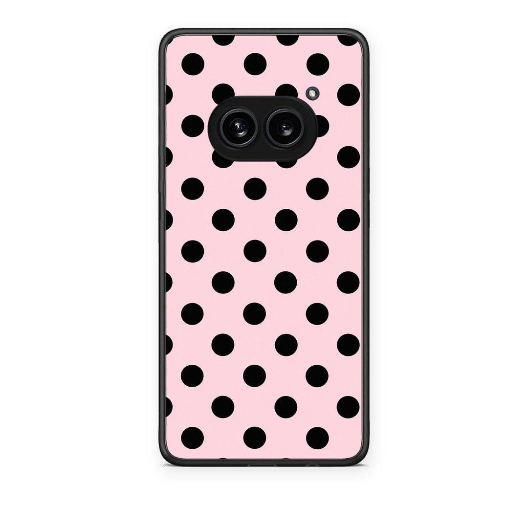 Θήκη Nothing Phone 2a Black Polka Dots on Pink από τη Smartfits με σχέδιο στο πίσω μέρος και μαύρο περίβλημα | Nothing Phone 2a Black Polka Dots on Pink case with colorful back and black bezels