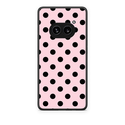Θήκη Nothing Phone 2a Black Polka Dots on Pink από τη Smartfits με σχέδιο στο πίσω μέρος και μαύρο περίβλημα | Nothing Phone 2a Black Polka Dots on Pink case with colorful back and black bezels