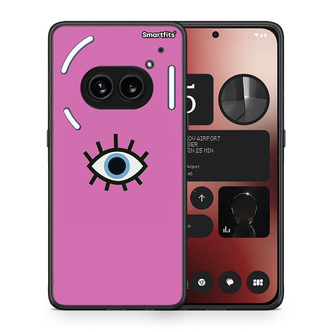 Θήκη Nothing Phone 2a Blue Eye Pink από τη Smartfits με σχέδιο στο πίσω μέρος και μαύρο περίβλημα | Nothing Phone 2a Blue Eye Pink case with colorful back and black bezels