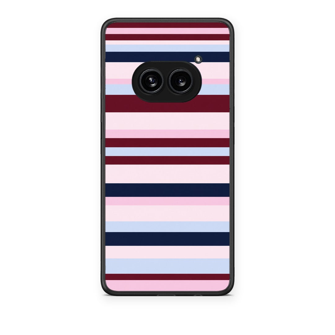 Θήκη Nothing Phone 2a Burgundy Pink and Blue Horizontal Stripes από τη Smartfits με σχέδιο στο πίσω μέρος και μαύρο περίβλημα | Nothing Phone 2a Burgundy Pink and Blue Horizontal Stripes case with colorful back and black bezels