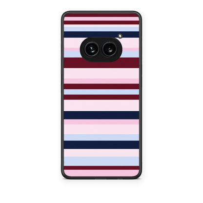 Θήκη Nothing Phone 2a Burgundy Pink and Blue Horizontal Stripes από τη Smartfits με σχέδιο στο πίσω μέρος και μαύρο περίβλημα | Nothing Phone 2a Burgundy Pink and Blue Horizontal Stripes case with colorful back and black bezels