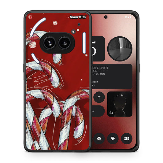 Θήκη Nothing Phone 2a Candy Cane από τη Smartfits με σχέδιο στο πίσω μέρος και μαύρο περίβλημα | Nothing Phone 2a Candy Cane case with colorful back and black bezels