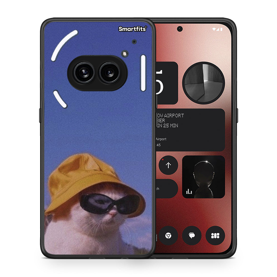 Θήκη Nothing Phone 2a Cat Diva από τη Smartfits με σχέδιο στο πίσω μέρος και μαύρο περίβλημα | Nothing Phone 2a Cat Diva case with colorful back and black bezels