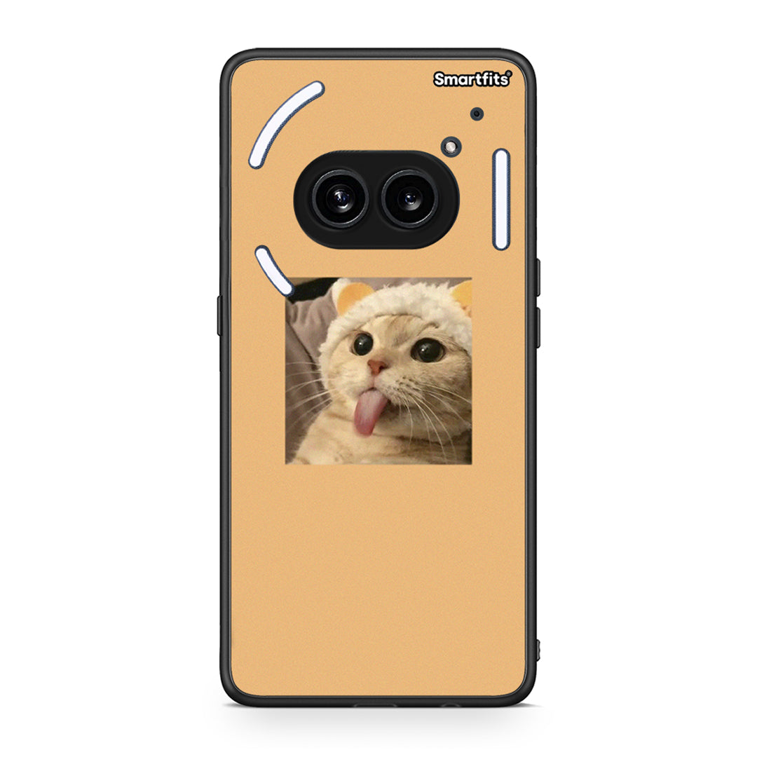 Nothing Phone 2a Cat Tongue θήκη από τη Smartfits με σχέδιο στο πίσω μέρος και μαύρο περίβλημα | Smartphone case with colorful back and black bezels by Smartfits