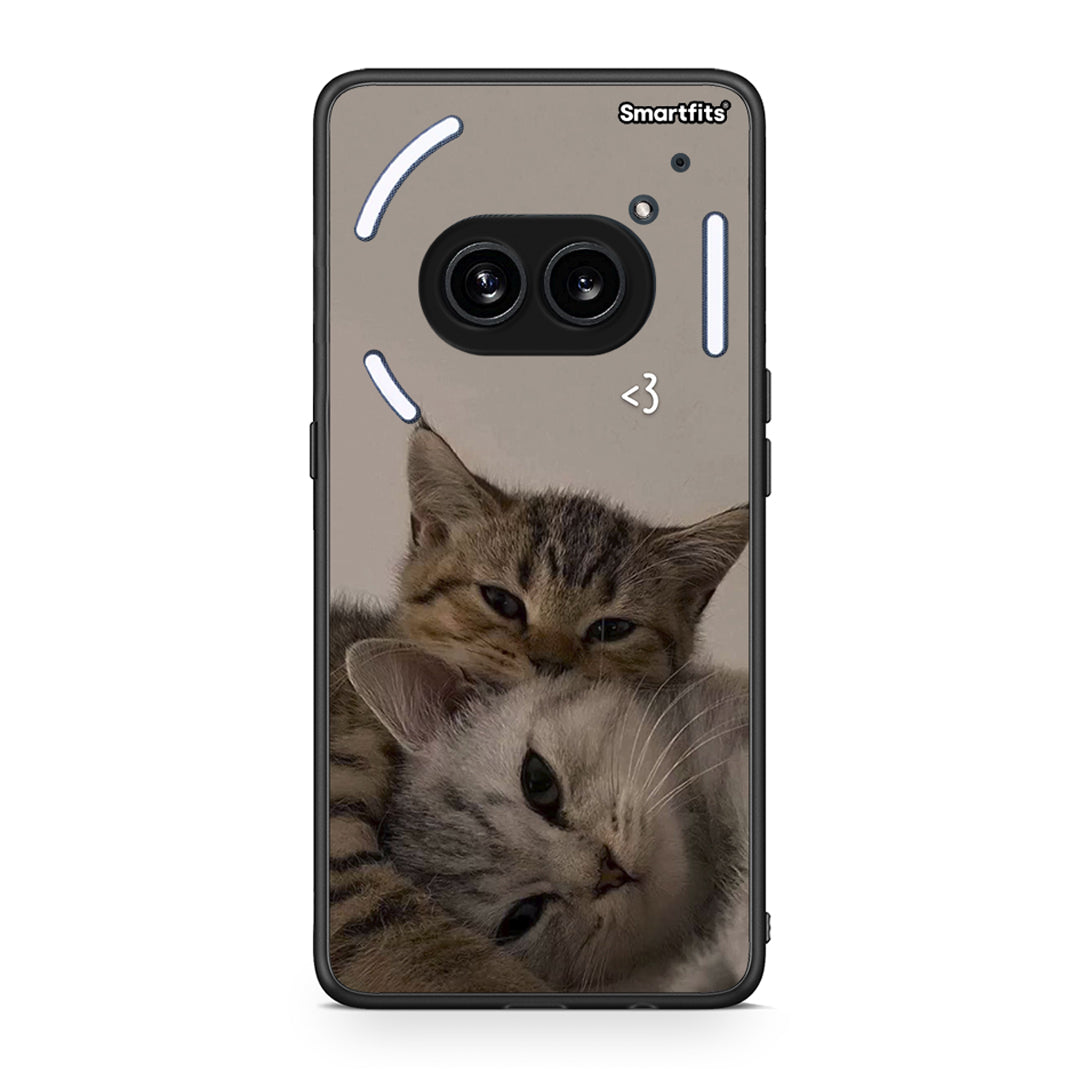 Nothing Phone 2a Cats In Love Θήκη από τη Smartfits με σχέδιο στο πίσω μέρος και μαύρο περίβλημα | Smartphone case with colorful back and black bezels by Smartfits