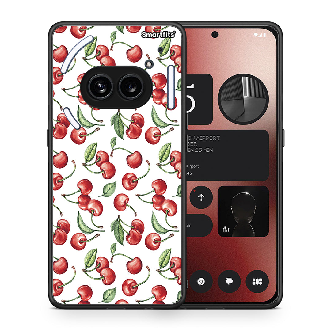 Θήκη Nothing Phone 2a Cherry Summer από τη Smartfits με σχέδιο στο πίσω μέρος και μαύρο περίβλημα | Nothing Phone 2a Cherry Summer case with colorful back and black bezels