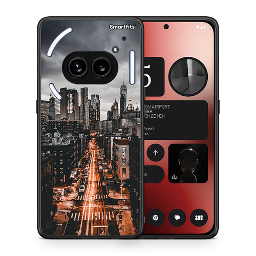 Θήκη Nothing Phone 2a City Lights από τη Smartfits με σχέδιο στο πίσω μέρος και μαύρο περίβλημα | Nothing Phone 2a City Lights case with colorful back and black bezels