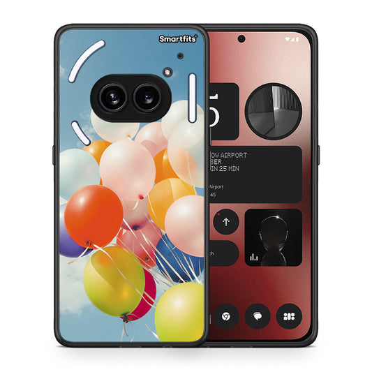 Θήκη Nothing Phone 2a Colorful Balloons από τη Smartfits με σχέδιο στο πίσω μέρος και μαύρο περίβλημα | Nothing Phone 2a Colorful Balloons case with colorful back and black bezels