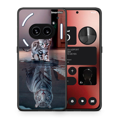 Θήκη Nothing Phone 2a Tiger Cute από τη Smartfits με σχέδιο στο πίσω μέρος και μαύρο περίβλημα | Nothing Phone 2a Tiger Cute case with colorful back and black bezels