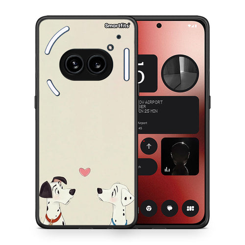 Θήκη Nothing Phone 2a Dalmatians Love από τη Smartfits με σχέδιο στο πίσω μέρος και μαύρο περίβλημα | Nothing Phone 2a Dalmatians Love case with colorful back and black bezels