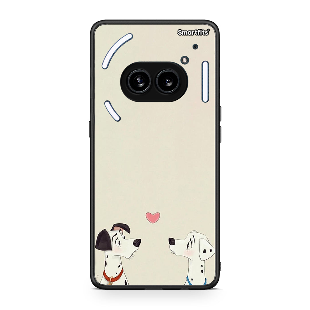 Nothing Phone 2a Dalmatians Love θήκη από τη Smartfits με σχέδιο στο πίσω μέρος και μαύρο περίβλημα | Smartphone case with colorful back and black bezels by Smartfits