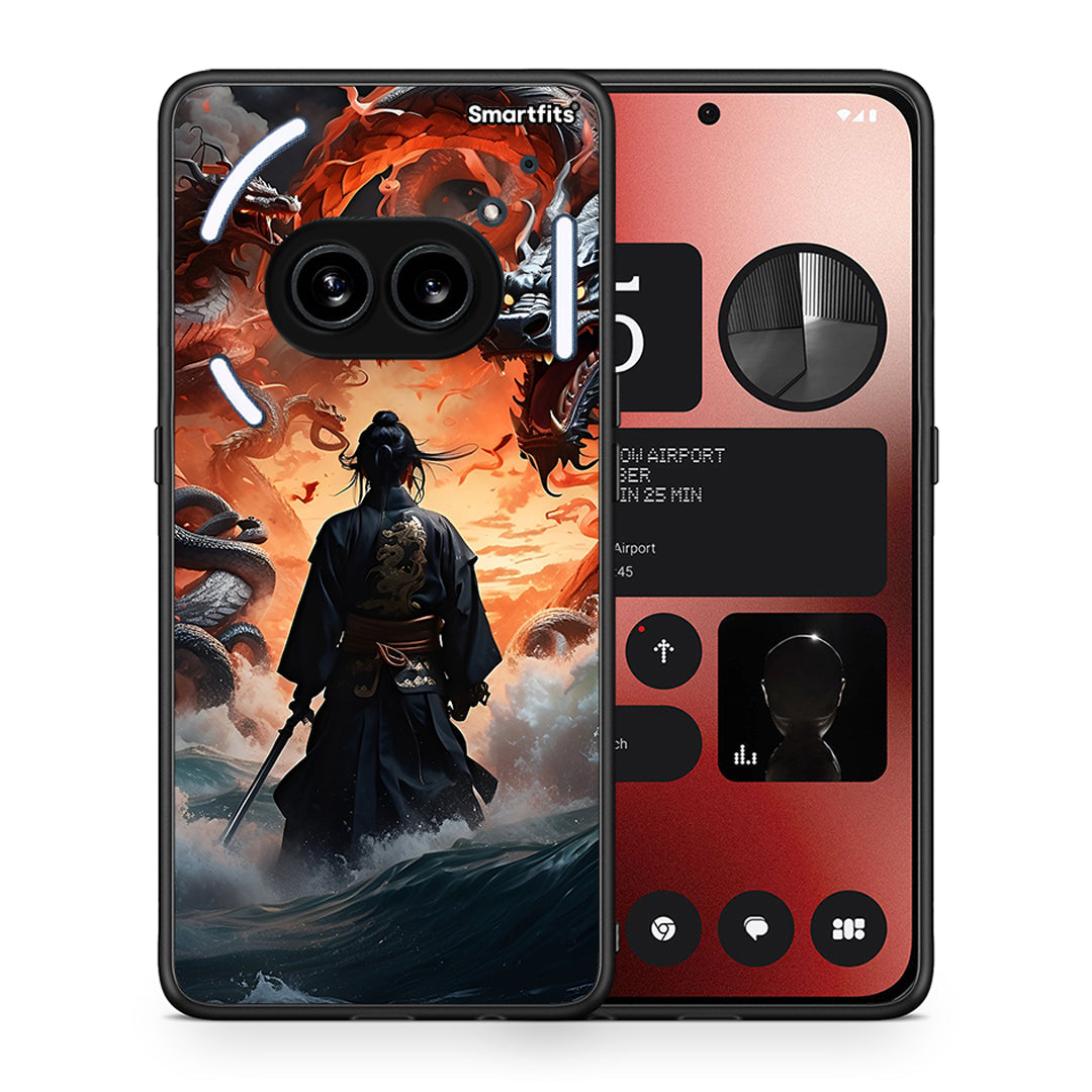 Θήκη Nothing Phone 2a Dragons Fight από τη Smartfits με σχέδιο στο πίσω μέρος και μαύρο περίβλημα | Nothing Phone 2a Dragons Fight case with colorful back and black bezels