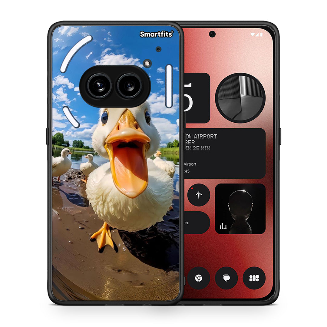 Θήκη Nothing Phone 2a Duck Face από τη Smartfits με σχέδιο στο πίσω μέρος και μαύρο περίβλημα | Nothing Phone 2a Duck Face case with colorful back and black bezels