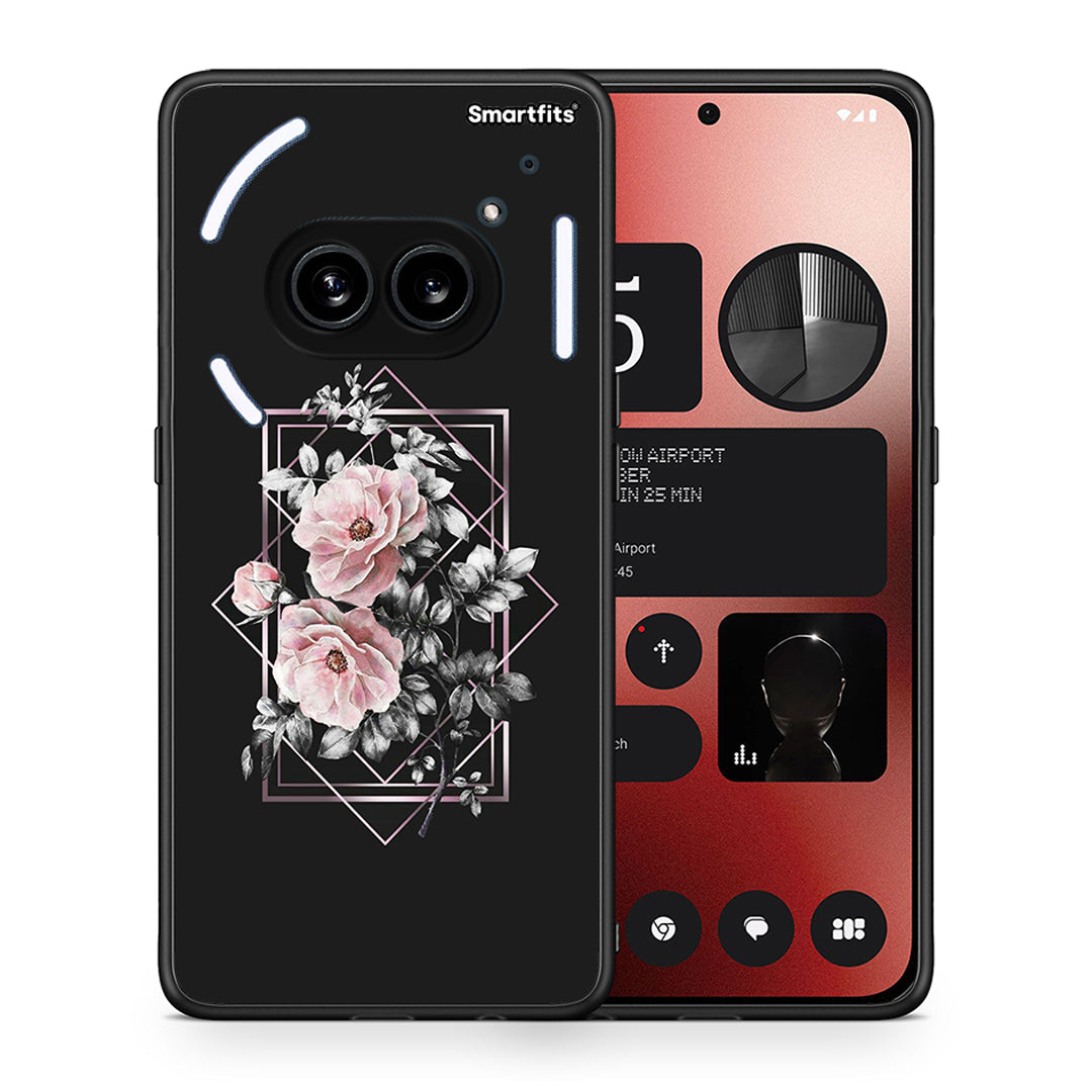 Θήκη Nothing Phone 2a Frame Flower από τη Smartfits με σχέδιο στο πίσω μέρος και μαύρο περίβλημα | Nothing Phone 2a Frame Flower case with colorful back and black bezels