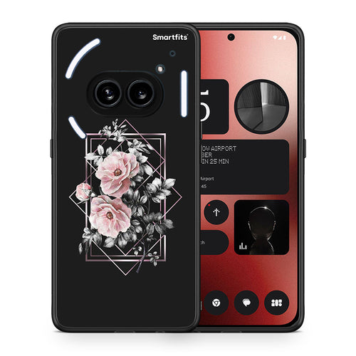 Θήκη Nothing Phone 2a Frame Flower από τη Smartfits με σχέδιο στο πίσω μέρος και μαύρο περίβλημα | Nothing Phone 2a Frame Flower case with colorful back and black bezels