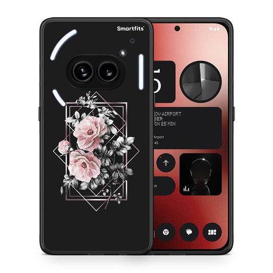 Θήκη Nothing Phone 2a Frame Flower από τη Smartfits με σχέδιο στο πίσω μέρος και μαύρο περίβλημα | Nothing Phone 2a Frame Flower case with colorful back and black bezels