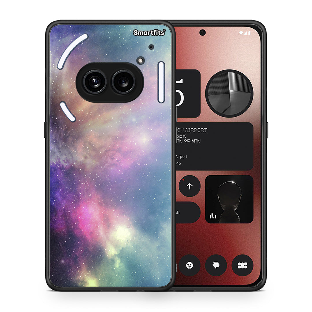 Θήκη Nothing Phone 2a Rainbow Galaxy από τη Smartfits με σχέδιο στο πίσω μέρος και μαύρο περίβλημα | Nothing Phone 2a Rainbow Galaxy case with colorful back and black bezels