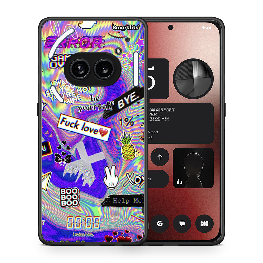 Θήκη Nothing Phone 2a Game Over από τη Smartfits με σχέδιο στο πίσω μέρος και μαύρο περίβλημα | Nothing Phone 2a Game Over case with colorful back and black bezels