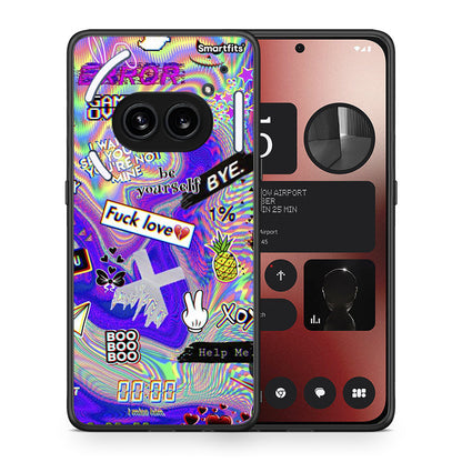 Θήκη Nothing Phone 2a Game Over από τη Smartfits με σχέδιο στο πίσω μέρος και μαύρο περίβλημα | Nothing Phone 2a Game Over case with colorful back and black bezels