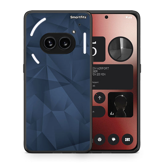 Θήκη Nothing Phone 2a Blue Abstract Geometric από τη Smartfits με σχέδιο στο πίσω μέρος και μαύρο περίβλημα | Nothing Phone 2a Blue Abstract Geometric case with colorful back and black bezels
