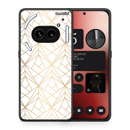 Θήκη Nothing Phone 2a Luxury White Geometric από τη Smartfits με σχέδιο στο πίσω μέρος και μαύρο περίβλημα | Nothing Phone 2a Luxury White Geometric case with colorful back and black bezels