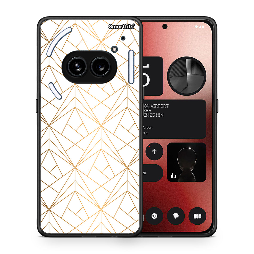 Θήκη Nothing Phone 2a Luxury White Geometric από τη Smartfits με σχέδιο στο πίσω μέρος και μαύρο περίβλημα | Nothing Phone 2a Luxury White Geometric case with colorful back and black bezels