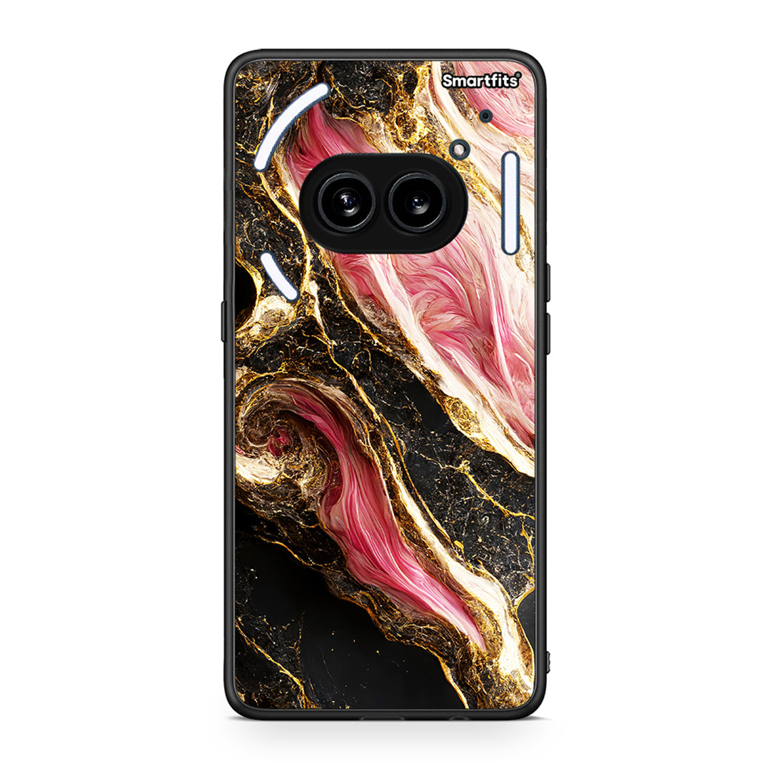 Nothing Phone 2a Glamorous Pink Marble θήκη από τη Smartfits με σχέδιο στο πίσω μέρος και μαύρο περίβλημα | Smartphone case with colorful back and black bezels by Smartfits