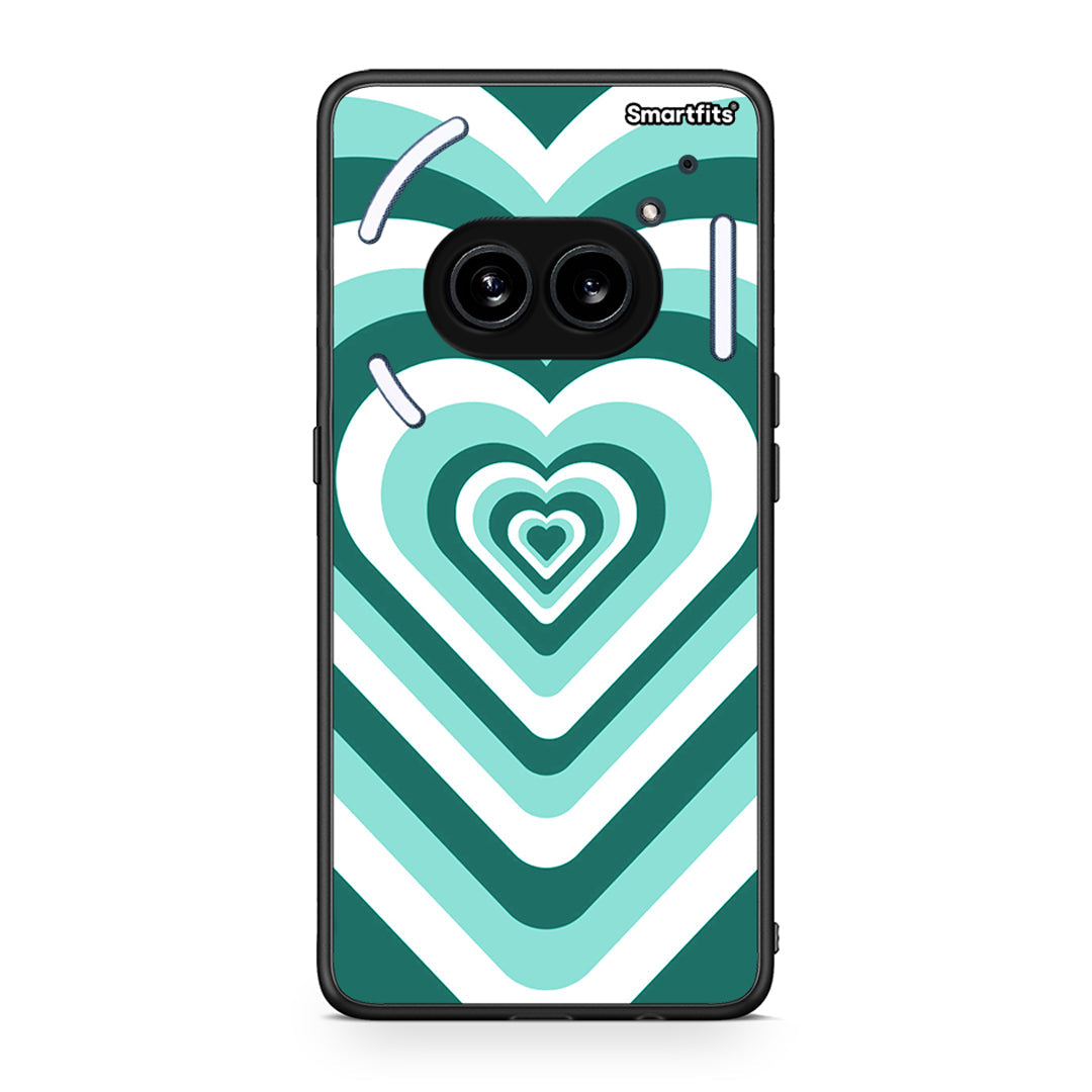 Nothing Phone 2a Green Hearts θήκη από τη Smartfits με σχέδιο στο πίσω μέρος και μαύρο περίβλημα | Smartphone case with colorful back and black bezels by Smartfits