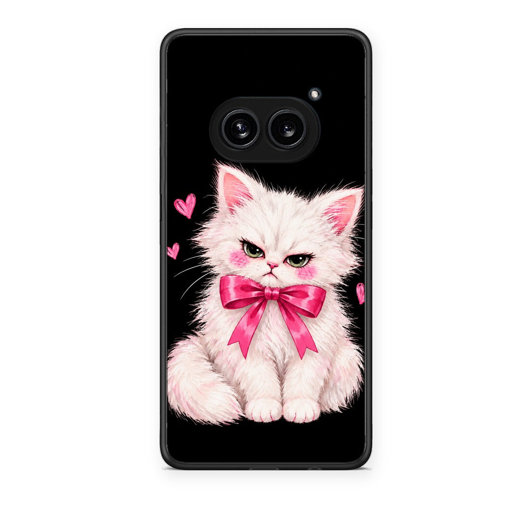 Θήκη Nothing Phone 2a Grumpy Party Kitten on Black από τη Smartfits με σχέδιο στο πίσω μέρος και μαύρο περίβλημα | Nothing Phone 2a Grumpy Party Kitten on Black case with colorful back and black bezels
