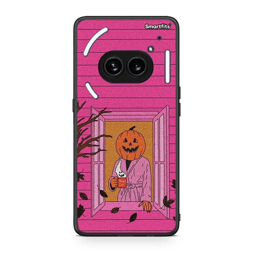 Nothing Phone 2a Halloween Pumpkin Lady Θήκη από τη Smartfits με σχέδιο στο πίσω μέρος και μαύρο περίβλημα | Smartphone case with colorful back and black bezels by Smartfits