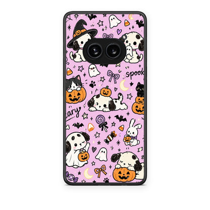 Θήκη Nothing Phone 2a Halloween Puppies and Friends on Lilac από τη Smartfits με σχέδιο στο πίσω μέρος και μαύρο περίβλημα | Nothing Phone 2a Halloween Puppies and Friends on Lilac case with colorful back and black bezels