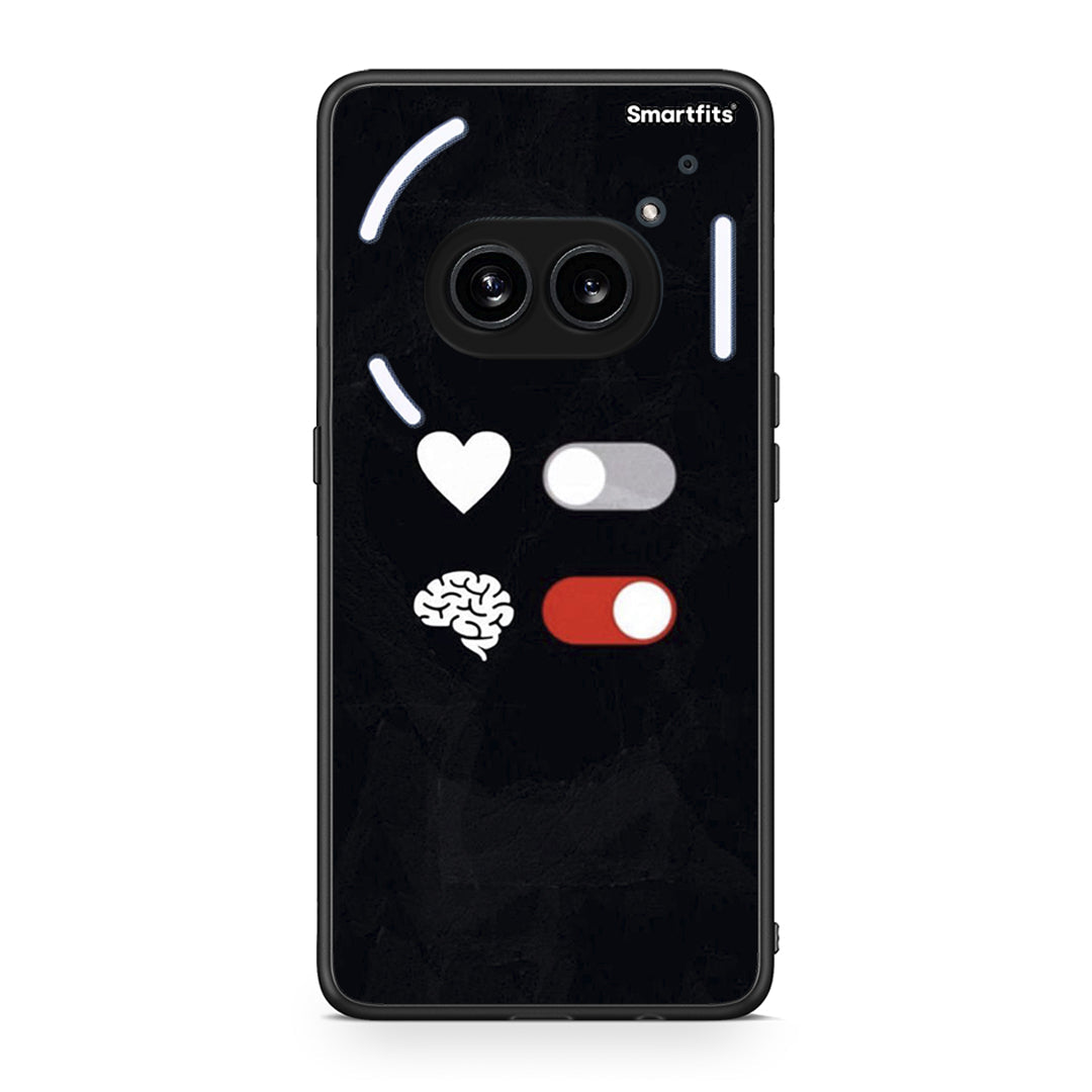 Nothing Phone 2a Heart Vs Brain Θήκη Αγίου Βαλεντίνου από τη Smartfits με σχέδιο στο πίσω μέρος και μαύρο περίβλημα | Smartphone case with colorful back and black bezels by Smartfits