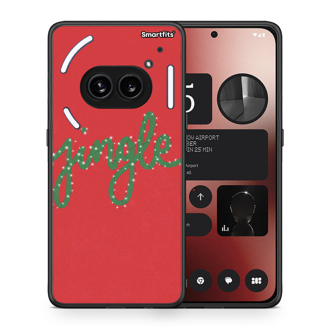 Θήκη Nothing Phone 2a Jingle Xmas από τη Smartfits με σχέδιο στο πίσω μέρος και μαύρο περίβλημα | Nothing Phone 2a Jingle Xmas case with colorful back and black bezels