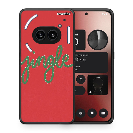 Θήκη Nothing Phone 2a Jingle Xmas από τη Smartfits με σχέδιο στο πίσω μέρος και μαύρο περίβλημα | Nothing Phone 2a Jingle Xmas case with colorful back and black bezels
